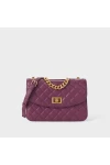 Charles Keith Chain Shoulder Bag Diamond Bag Purple